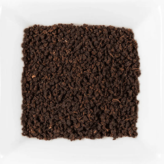 Assam CTC BOP Borsillah vrac petites feuilles nodulaires granulés 2-3mm brun cuivré foncé uniformes denses CTC