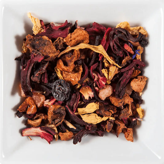 Infusion Barbade vrac hibiscus papaye fruits rouges sureau cassis colorée tropicale