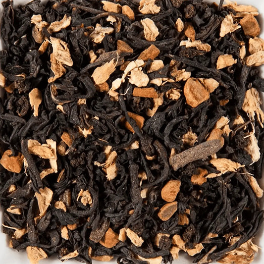 Ingrédients Jus de Chai® : thé noir, gingembre, cannelle, cardamome, girofle