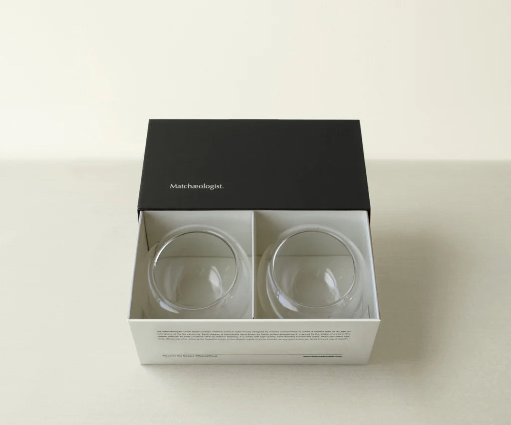 Ensemble de Chawan en Verre Twin Cloud - Parfait pour le Matcha - THÉ.ŌLOGY