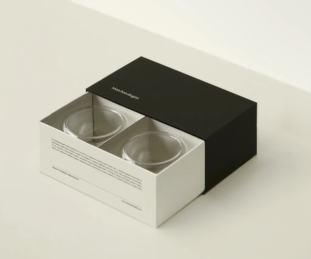 Ensemble de Chawan en Verre Twin Cloud - Parfait pour le Matcha - THÉ.ŌLOGY