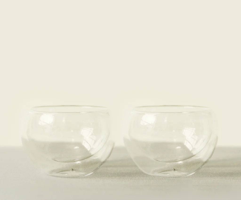 Ensemble de Chawan en Verre Twin Cloud - Parfait pour le Matcha - THÉ.ŌLOGY