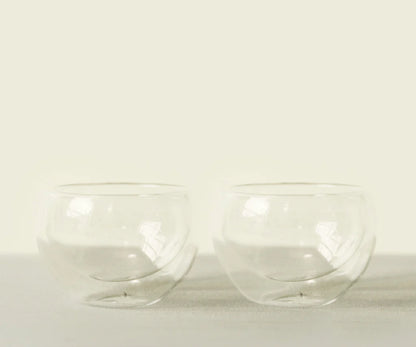 Ensemble de Chawan en Verre Twin Cloud - Parfait pour le Matcha - THÉ.ŌLOGY