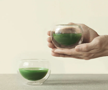 Ensemble de Chawan en Verre Twin Cloud - Parfait pour le Matcha - THÉ.ŌLOGY