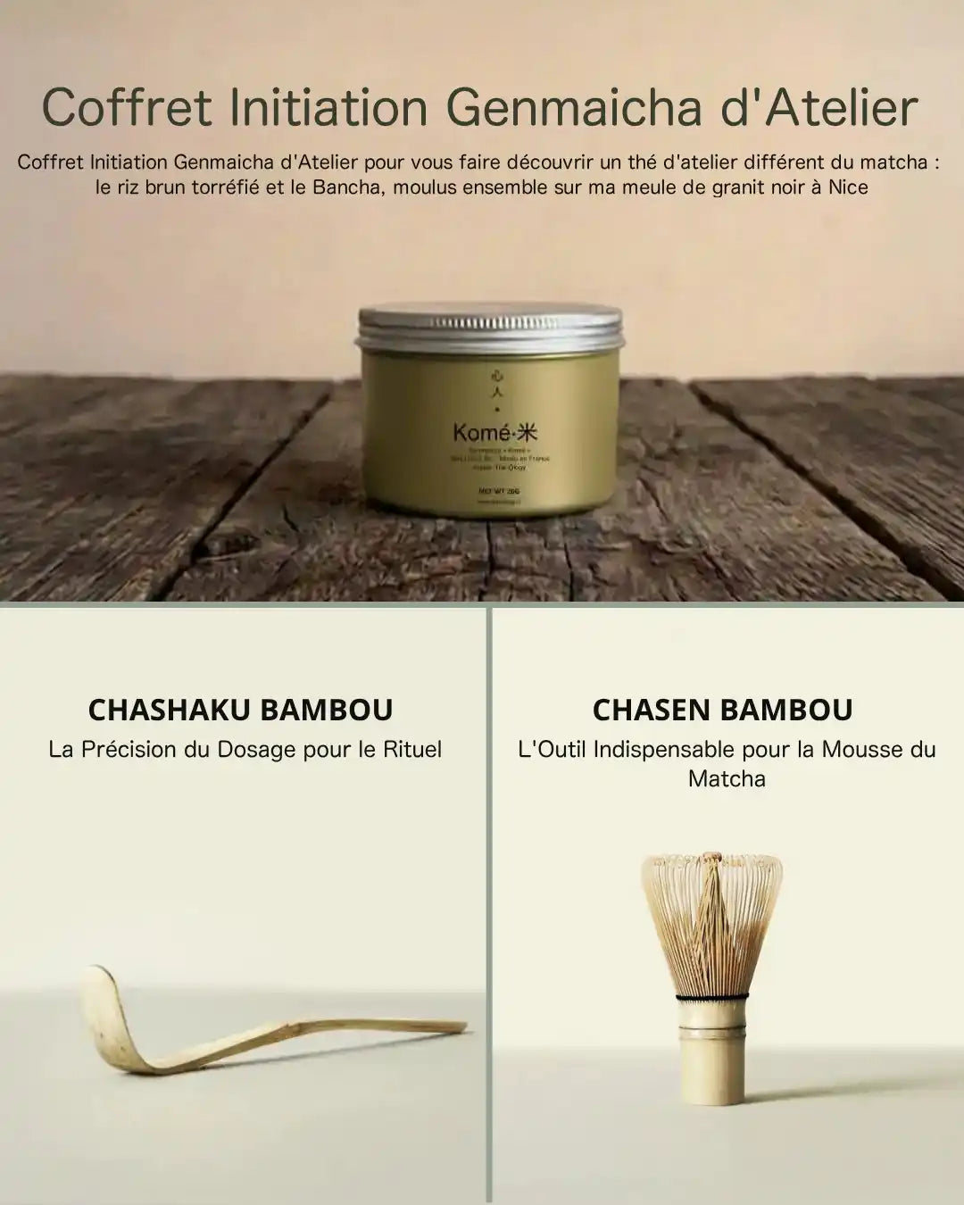 Coffret Initiation Genmaicha d'Atelier — Kit Fouet & Cuillère