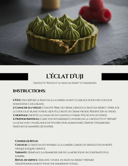 TARTELETTE "KINTSUGI" AU MATCHA MEIKO™™ ET FRAMBOISES.