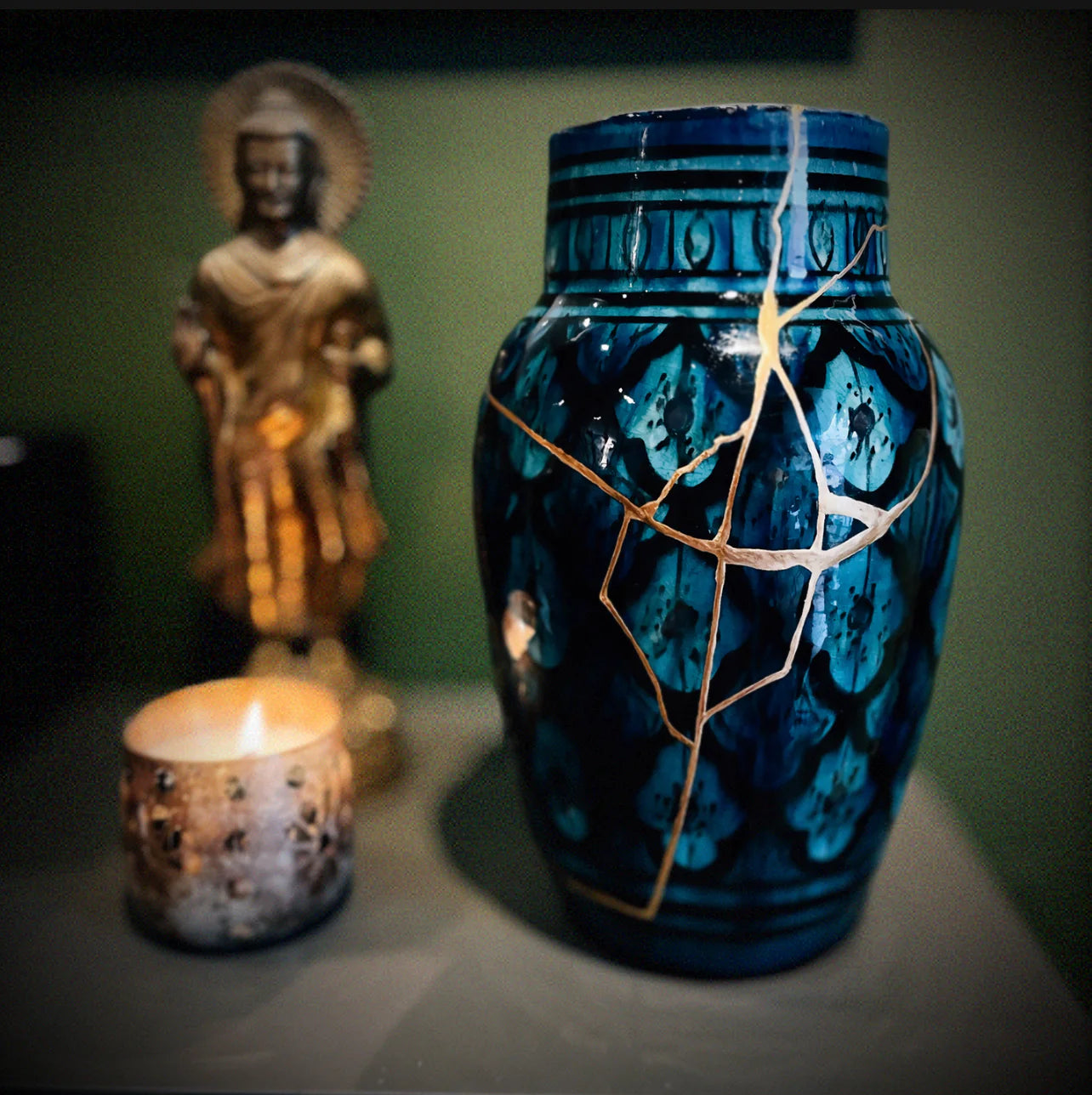 Vase Ancien Marocain Kintsugi Or 24K