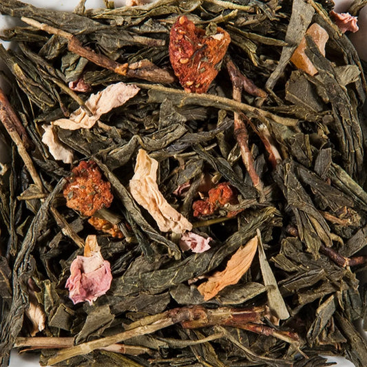 Jardin Pourpre – Thé Vert Sencha Fraise & Rose, Élégance Florale | THE-OLOGY - Thé premium THÉ-OLOGY - TEA