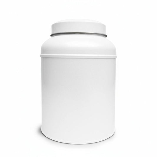 Boîte à Thé Victorienne – Métal Double Couvercle – 100g (Blanc) - THÉ - OLOGY