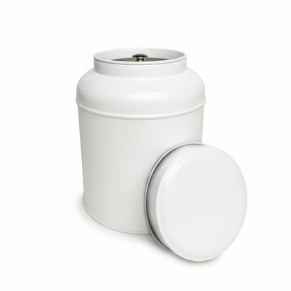 Boîte à Thé Victorienne – Métal Double Couvercle – 100g (Blanc) - THÉ - OLOGY