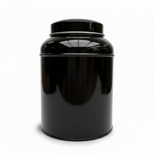 Boîte à Thé Victorienne – Métal Double Couvercle – 100g (Noir) - THÉ - OLOGY
