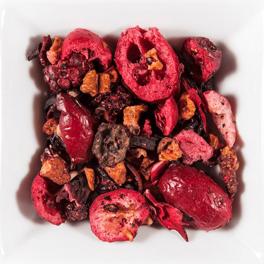 Corbeille Enchantée THE-OLOGY, infusion fruits rouges, morceaux fruités, couleur vive, recette premium, plaisir sucré naturel﻿