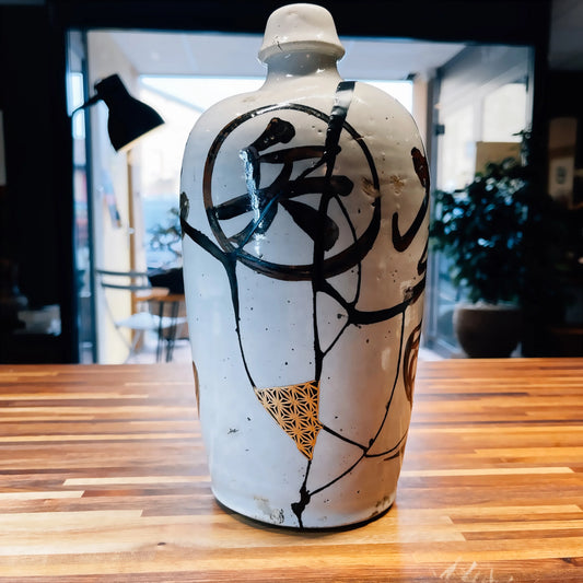 Tokkuri Antique XIXe Restauré Kintsugi Or 24K
